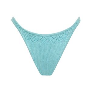 Aqua Embroidery Tide Crochet Cheeky Bikini Bottom Frankies Bikinis x Guizio